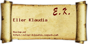 Eller Klaudia névjegykártya