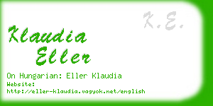 klaudia eller business card